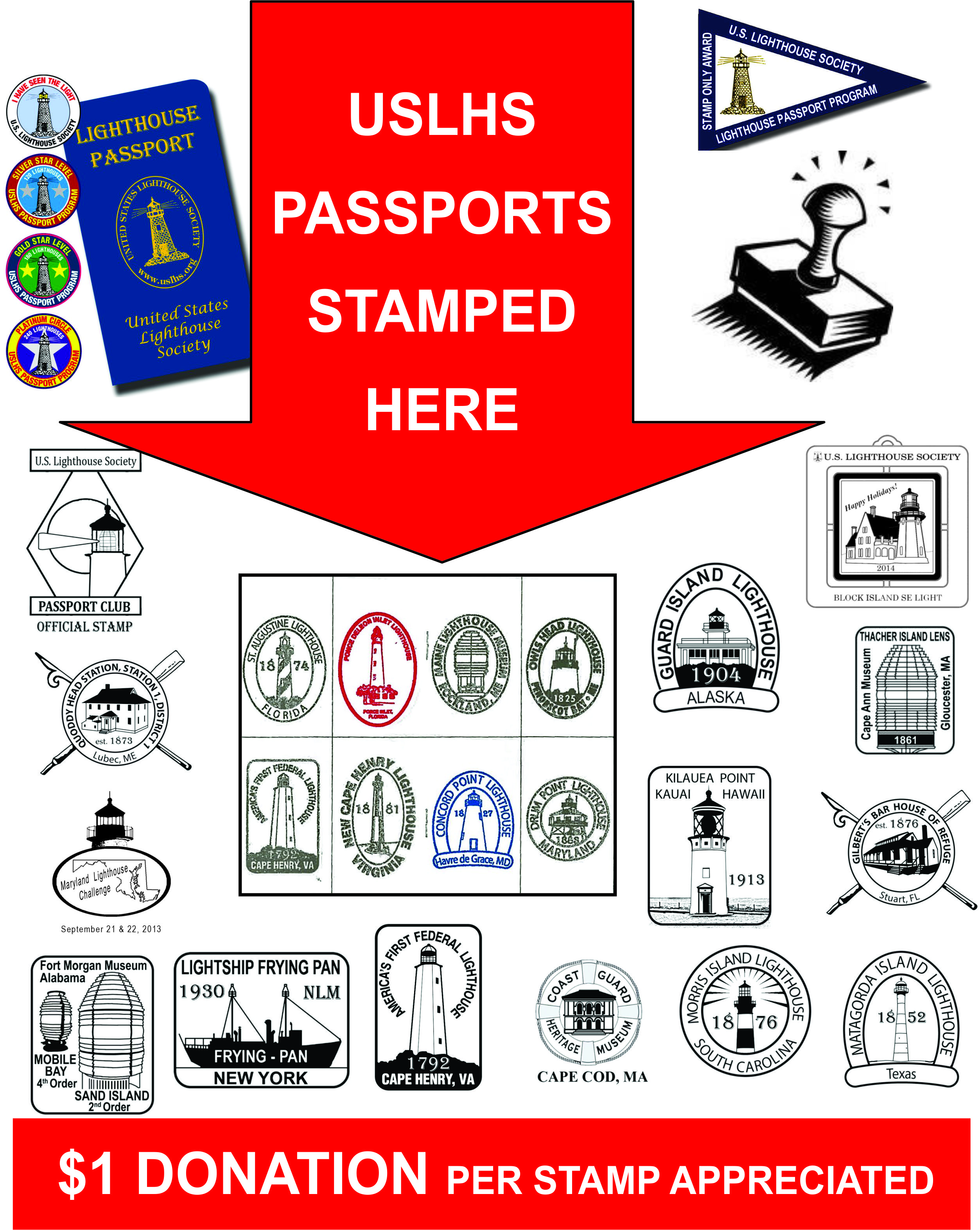 Lighthouse passport stamps